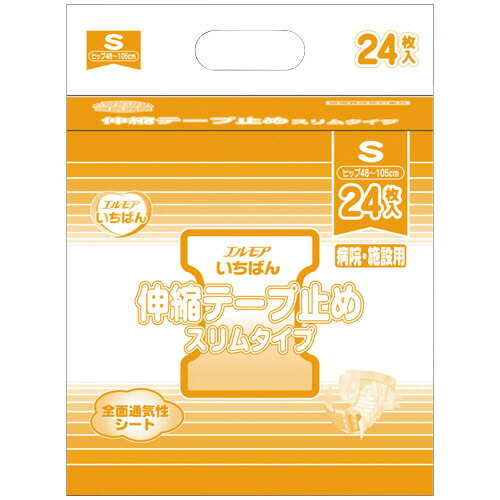 カミ商事 エルモア いちばん 伸縮テープ止め スリム S 1セット(96枚:24枚×4パック)(4971633715493 x4) 取り寄せ商品