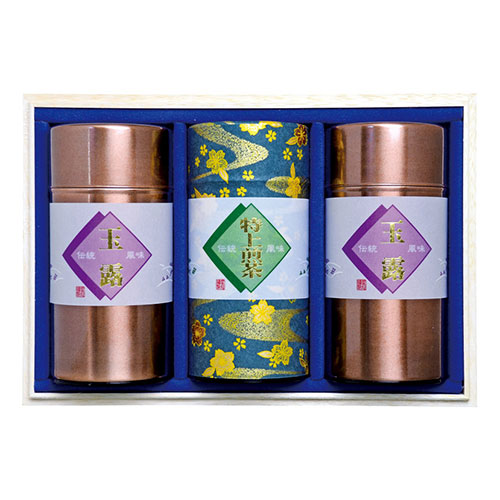 ノーブランド 宇治茶詰合せ 【玉露(150g)×2・特上煎茶(150g)×1】 豊かな香りとふくよかな旨みの玉露 上品な香りとバランスの取れた特上煎茶(K61216115) 取り寄せ商品