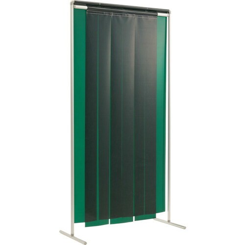 吉野 クグレール 遮光用衝立のれん型1×2 キャスター無しグリーン 1台(YS-12SF-KG-G) 取り寄せ商品