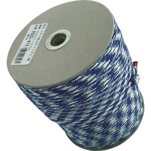 ユタカメイク 強力カラーコード 4mm×100m(青/白) 1個(PSCC-412) 取り寄せ商品