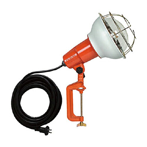 ハタヤリミテッド 防雨型作業灯 リフレクターランプ 500W 100V 電線5m バイス付 1台(RE-505) 取り寄せ商品