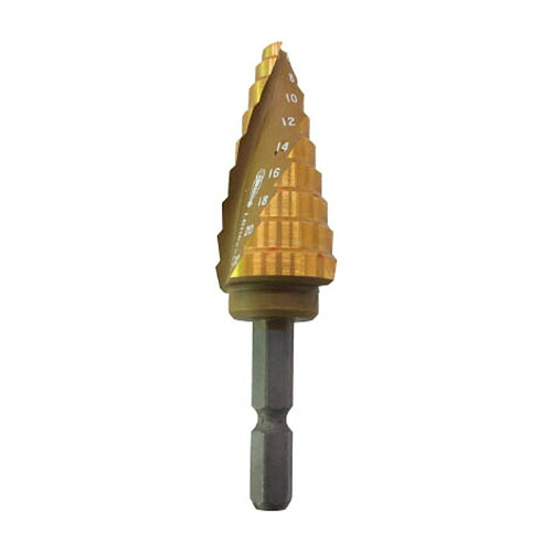 ロブテックス エビステージドリル(スパイラル溝) 六角軸タイプ チタンコーティング 9段 1本(LBH622SP) 取り寄せ商品