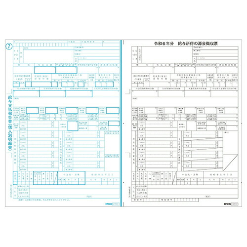 エプソン EPSON 令和6年版 源泉徴収票 市区町村提出用、税務署提出用(A4単票/500枚)(AC25R06-1) 取り寄せ商品