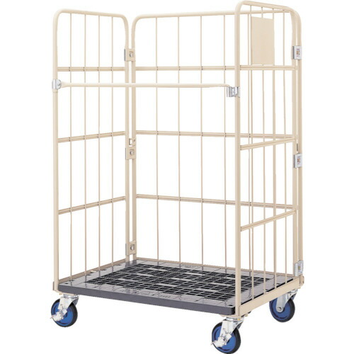 ワコーパレット 床板可塑性物質製カゴ車 950×800×1700 1台(WKP-9580) 取り寄せ商いもの