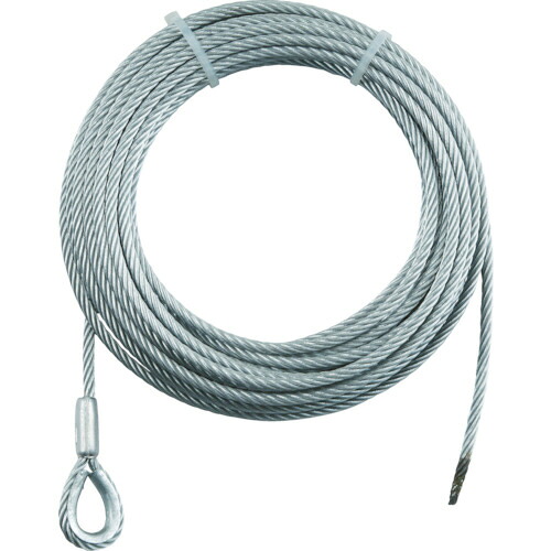 ＴＲＵＳＣＯ 手動ウインチ用ワイヤーΦ9&times;20M用(シンブル入ロック加工) 1本(WWS9-20) 取り寄せ商品｜ナノズ　店