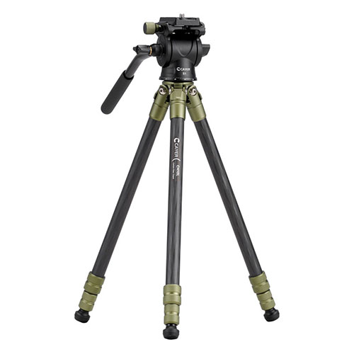 CAYER カイヤー コンパクトカーボン三脚 CH10LS1 3段 脚径16mm グリーン(VCAYER-CH10LS1GN) 取り寄せ商品