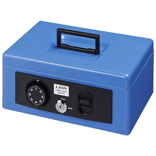 ライオン事務器 LION 手提金庫 SSサイズ(A5判以下収納サイズ) 1台(HS-94 ﾌﾞﾙ-) 取り寄せ商品