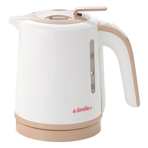 &smile &smile 倒れてもこぼれにくい電気ケトル1リットル 【約220×145×205mm】(22639502) 取り寄せ商品