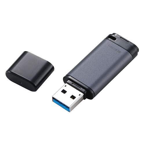 エレコム ELECOM キャップ式 USB 5Gbps USBメモリ 128GB ブラック(MF-RCU3128GBK) 取り寄せ商品