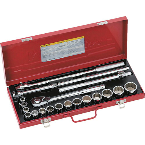 水戸工機 1/2 ソケットレンチセットメタルケースセット インチ 15コマ21点 1セット(SN421) 目安在庫\u003d○ 26,461円