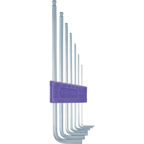 エイト 六角棒スパナ ボールポイント エキストラロング 7本セット 1.5-6mm 1セット(BHS-7) 目安在庫\u003d○