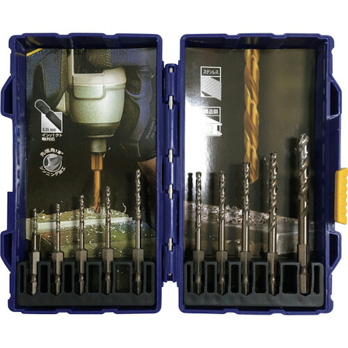 アーウィン ステンレス鋼用六角軸せん孔機ビット 2.0粍-6.0粍 1書き割り(10本)(IR91000KIT) 取り寄せ商いもの