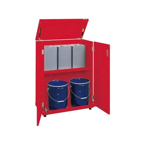サカエ 一斗缶蔵入り庫（一斗缶・ペール缶兼用印字機・固着させる式） W815×D415×H1070粍 (1個)(64-5299-19) 取り寄せ商いもの