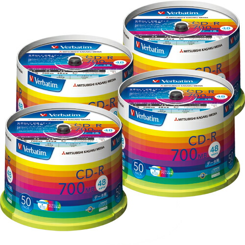 Ｖｅｒｂａｔｉｍ 資料用CD-R 700MB 48倍速 ホワイトワイドプリンタブル スピンドル 1箱(250枚:50枚x5個)(SR80SP50V1C) 準拠集団店卸し資産\u003d△