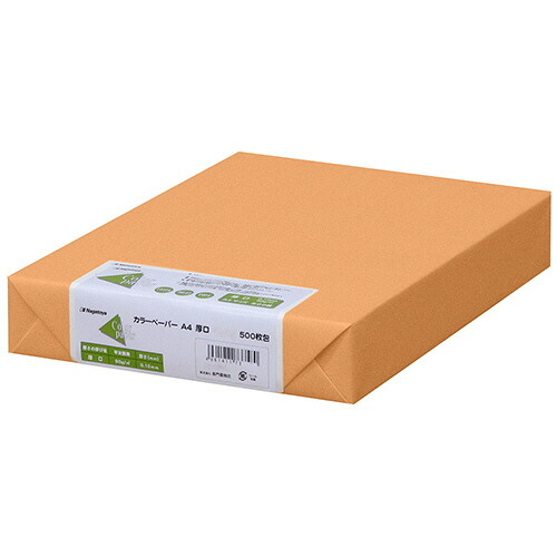 長門屋商店 Color Paper A4 厚口 オレンジ 1冊(500枚)(ﾅ-3368) 取り寄せ商品