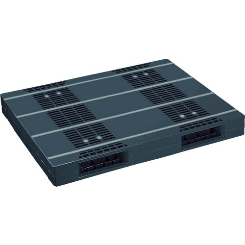日本プラパレット プラスチックパレット ZR-110140E-RR 両面二方差し 黒 1台(ZR-110140E-RR-BK) 目安在庫\u003d○