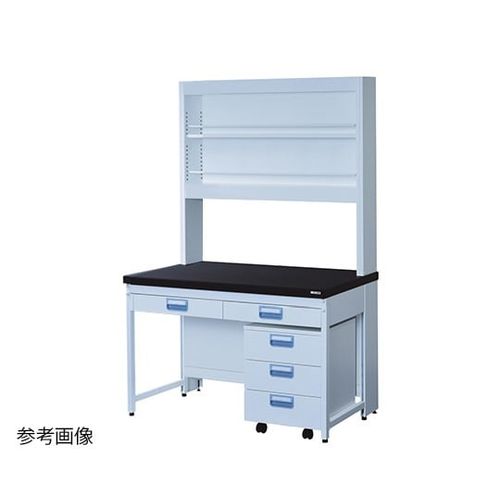 アズワン サイド実験台 スチールタイプ・吊り引出し・試薬棚・ワゴン付き １２００×７５０×８００／１９００mm (1台)(3-4145-01) 取り寄せ商品
