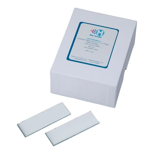 Miles scientific 未かざり付けるTLCお皿（螢光指示薬F254）25×75粍 1容器に並べる（100枚入） (1容器に並べる(100枚入り口・入口))(4-5966-01) 取り寄せ商いもの