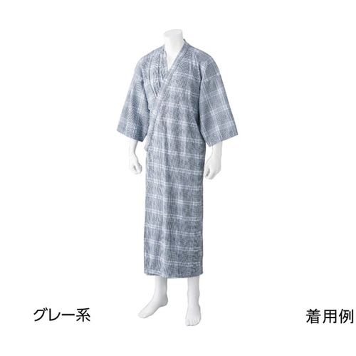 ケアファッション ヒモなし楽々！やわらかワンタッチねまき（紳士）グレー系 M (1着)(67-2189-40) 取り寄せ商品