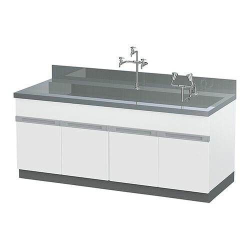 アズワン 流し台(緊急用洗眼器付き) (1台)(4-1148-03) 取り寄せ商品