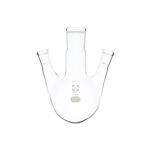 柴田科学の科目 SPC三口丸底瓶 200mL (1個)(61-4416-78) 取り寄せ商いもの