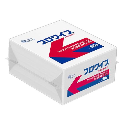 エリエール（大王製紙） エリエールプロワイプ ストロングタオルE70 ホワイトポリ包装340×350 1ケース（50枚×18パック入） (1ケース(50枚×18パッ(65-1915-41) 取り寄せ商品