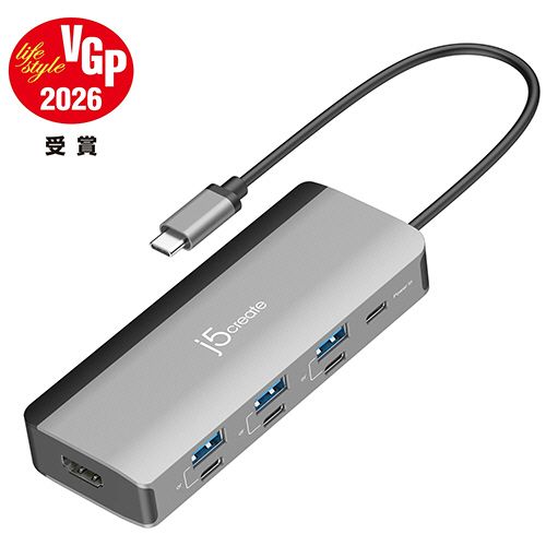 Ｊ５　ＣＲＥＡＴＥ 8in1 USB-C マルチハブ HDMI+PD100W シルバー 1個(JCD362) 目安在庫\u003d○