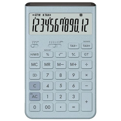 カシオ計算機（CASIO） CASIO Comfy デザイン電卓 12桁 ジャストタイプ グレイッシュブルー 1セット(3台)(4549526619137 x3) 目安在庫\u003d○
