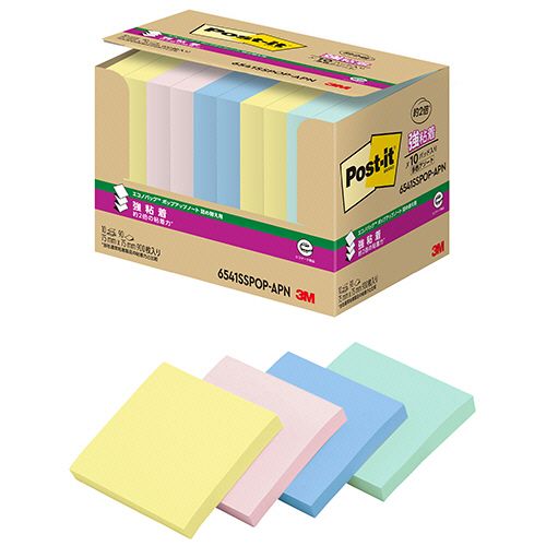 3M ポスト・イット エコノパック強粘着ポップアップノート 詰替 4色 1セット(100冊:10冊×10パック)(4550309242824 x10) 取り寄せ商品|ナノズ 店