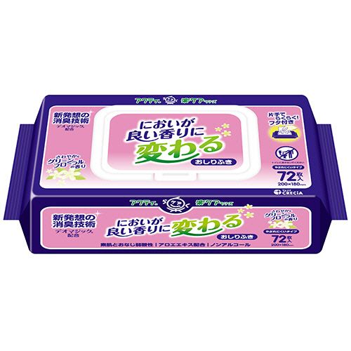 日本製紙クレシア アクティ においが良い香りに変わるおしりふき 1セット(864枚:72枚×12パック)(4901750806040 x12) 目安在庫\u003d○