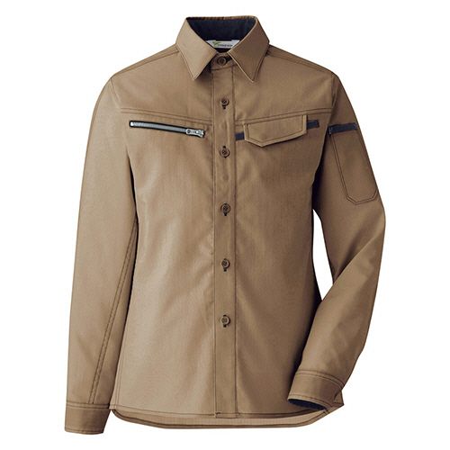 ミドリ安全 帯電防止JISベルデクセルフレックス 女性用 シャツ VELS2534上 ブラウン 13号 1着(VELS2534-UE-13) 取り寄せ商品｜ナノズ　店