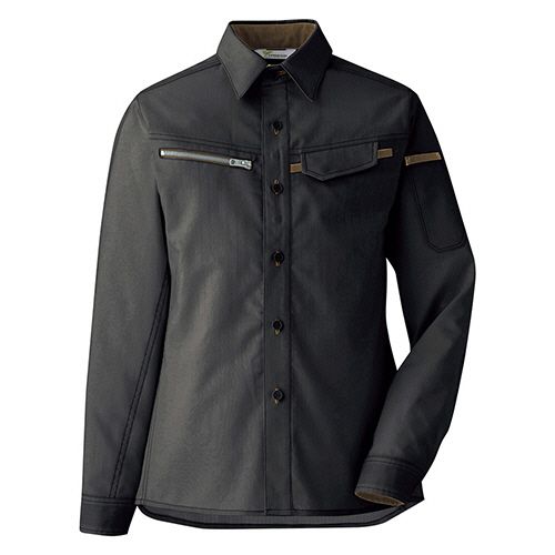 ミドリ安全 帯電防止JISベルデクセルフレックス 女性用 シャツ VELS2539上 チャコール 11号 1着(VELS2539-UE-11) 取り寄せ商品|ナノズ 店