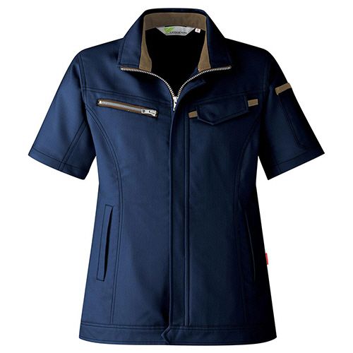 ミドリ安全 帯電防止JISベルデクセル 女性用 半袖ジャンパー VELS527上 ネイビー 13号 1着(VELS527-UE-13) 目安在庫\u003d○