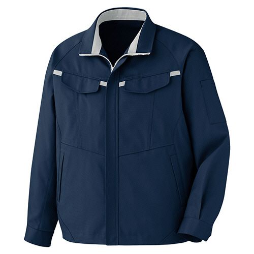 ミドリ安全 帯電防止JISベルデクセル男女長袖ブルゾンVES2667 ネイビー&times;シルバーグレー M 1着(VES2667-UE-M) 取り寄せ商品｜ナノズ　店
