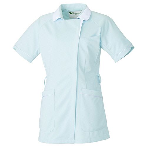 ミドリ安全 メディカルウェア ベルデクセル 女性用 チュニック VEM243上 サックス×ホワイト SS 1着(VEM243-UE-SS) 目安在庫\u003d○