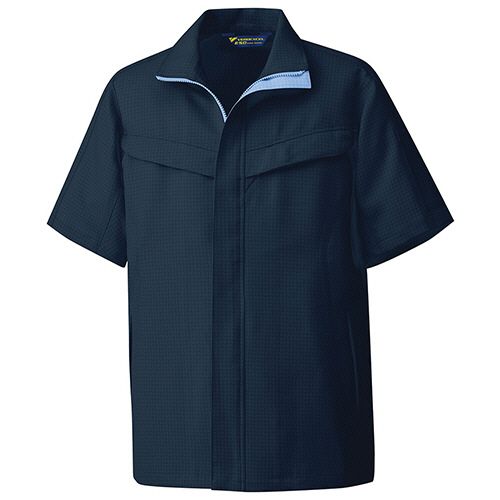ミドリ安全 帯電防止JIS IEC対応 男女共用半袖ジャケット VEFS807 ネイビーブルー 5L 1着(VEFS807-UE-5L) 取り寄せ商品｜ナノズ　店