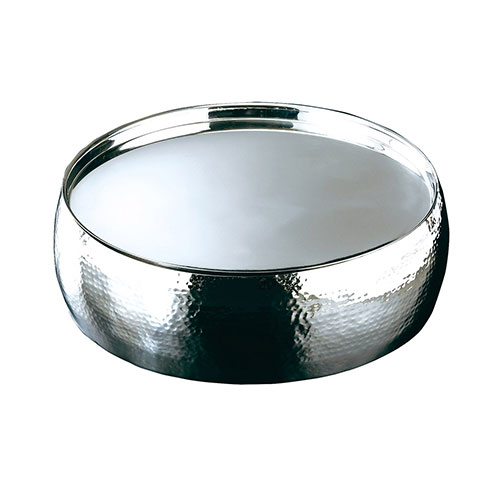 ヤマコー 用美 業務用 ステンレス槌目 太鼓型盛器 小サイズ (約φ38×H12cm) ホテル・旅館・レストラン向け業務用品(yamaco23951) 取り寄せ商品|ナノズ 店