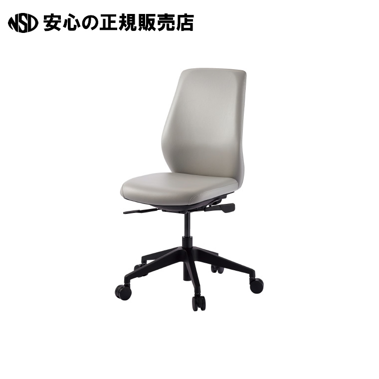 《 ＣＭＣ 》 事務イス NC-200V ライトグレー レザー張り