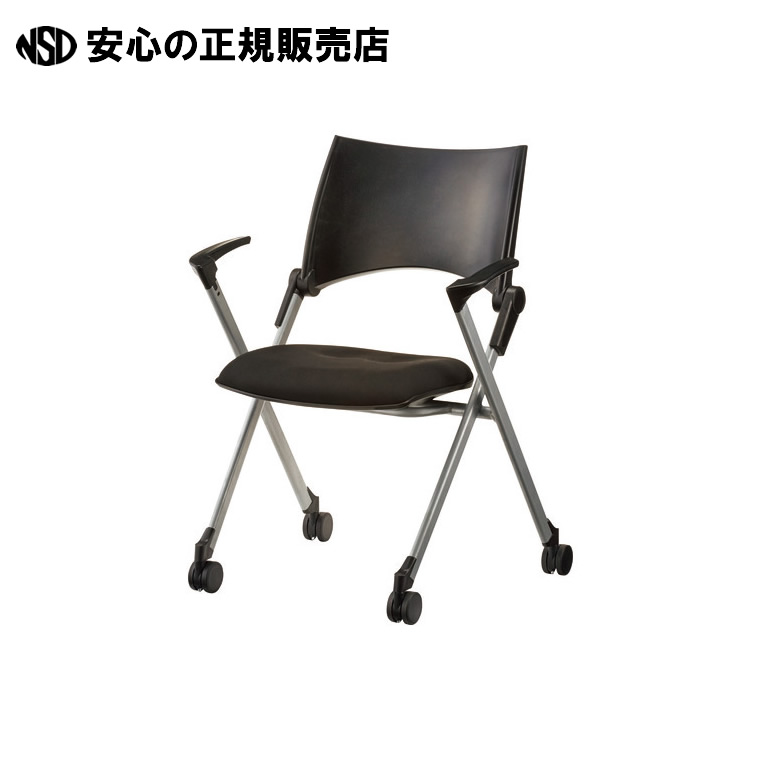 会議イス MCN23A ブラック 肘付 MCN23A BK 　《 ＴＯＫＩＯ 》