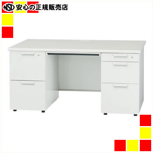 《 プラス 》 両袖机 JS-147D-32 WH ホワイト