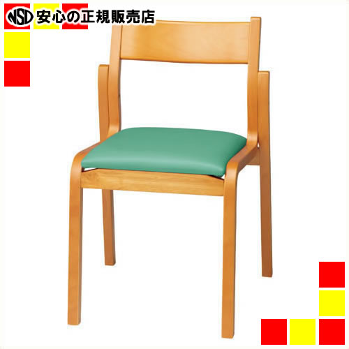《 ジョインテックス 》 会議イス MF-C4N GR グリーン 木製｜南信堂　店