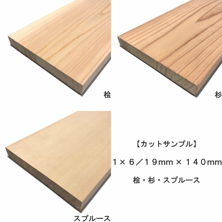 楽天市場 カットサンプル 1 6 19ｍｍ 140ｍｍ 桧 杉 スプルース化粧貼り集成材 3種類 ワンバイ材 木材 木 化粧貼り 集成材 壁面収納 壁 柱 棚 つっぱり Diy 日曜大工 材料 内装材 ディアウォール対応 桧 杉 スプルース Nantomokuzai 楽天市場店