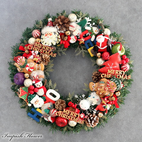 クリスマスリース クリスマス リース おしゃれ かわいい 玄関 造花 北欧