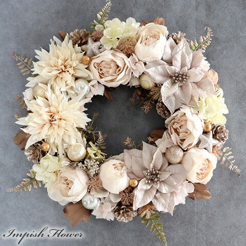 楽天市場】クリスマスリース ポインセチア 玄関 造花 人気 特大 大きい