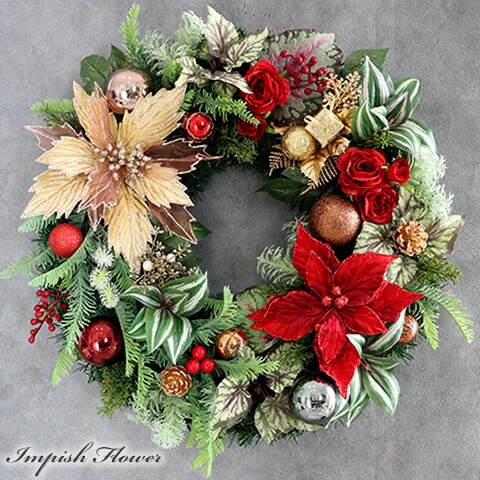 楽天市場】クリスマススワッグ ポインセチア クリスマスリース 玄関