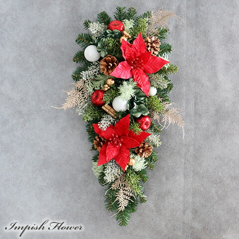 楽天市場】クリスマススワッグ ポインセチア クリスマスリース 玄関