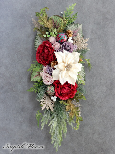 楽天市場】クリスマススワッグ ポインセチア クリスマスリース 玄関