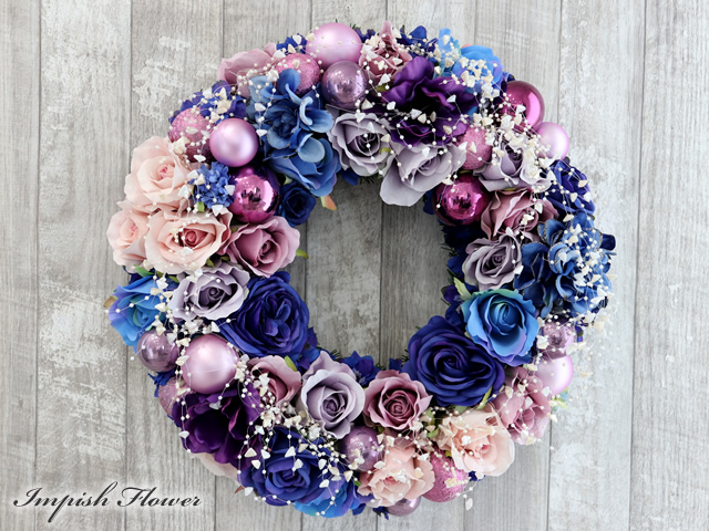 商品名【美鐘】ゆみい♥ポインセチアとローズの花束風クリスマススワッグリース Botanical Christmas Wreath🎄 新作のボタニカルクリスマス