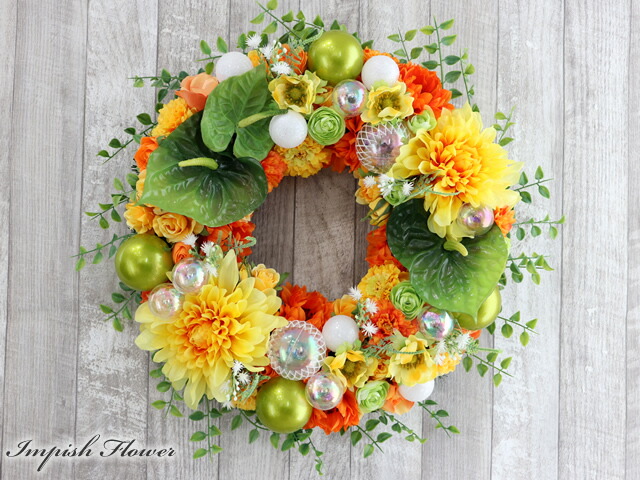 フラワーリース　アーティフィシャルフラワー　クリスマス　31cm　造花　#117 フラワーリース アーティフィシャルフラワー クリスマス 31cm