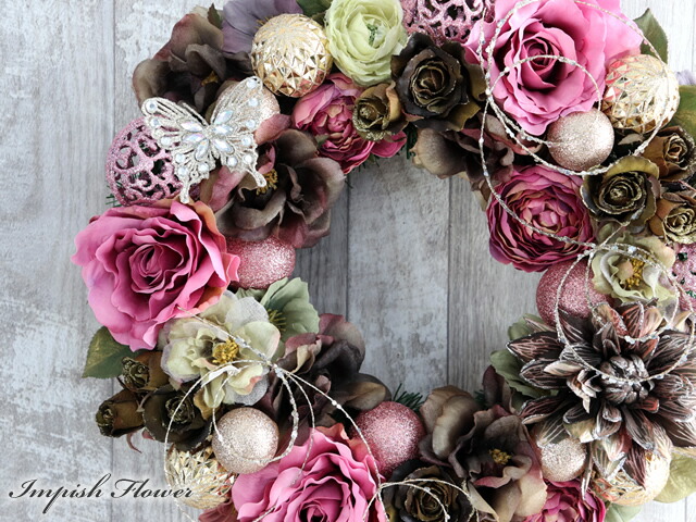 国内送料無料 クリスマスリース 玄関 造花 クリスマス リース おしゃれ Fucoa Cl